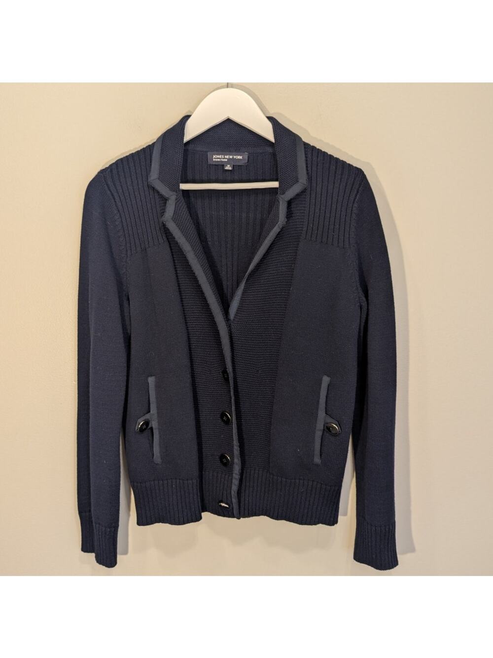 Jones New York Sweater Blazer Cardigan Vintage Nautical Old Money - Size M